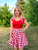 4943 Boat Neck Top in Red