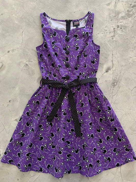 a flat lay of the front of the scaredy cats ida dress