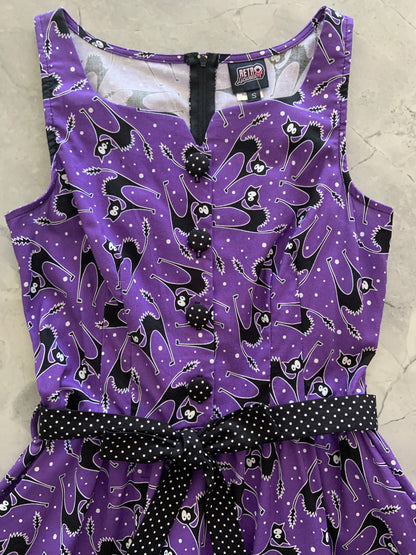 a close up of the front of the bodice of our scaredy cats ida dress
