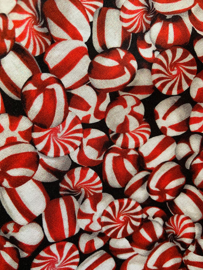 a close up of fabric showing peppermint candy