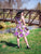 4859 Purple Metallic Floral Vintage Dress