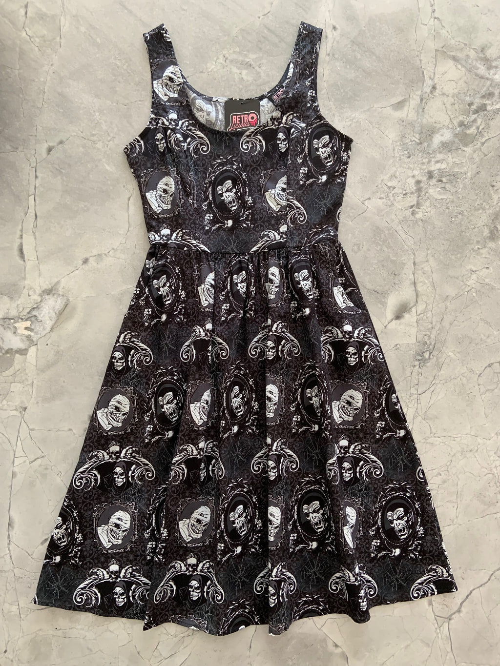 5026 Monsters Fit & Flare Dress - XS only, 1 left!
