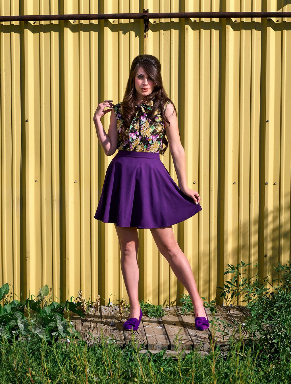 5032 Purple Skater Skirt