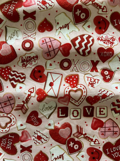 a close up of the fabric for our xoxo bow top