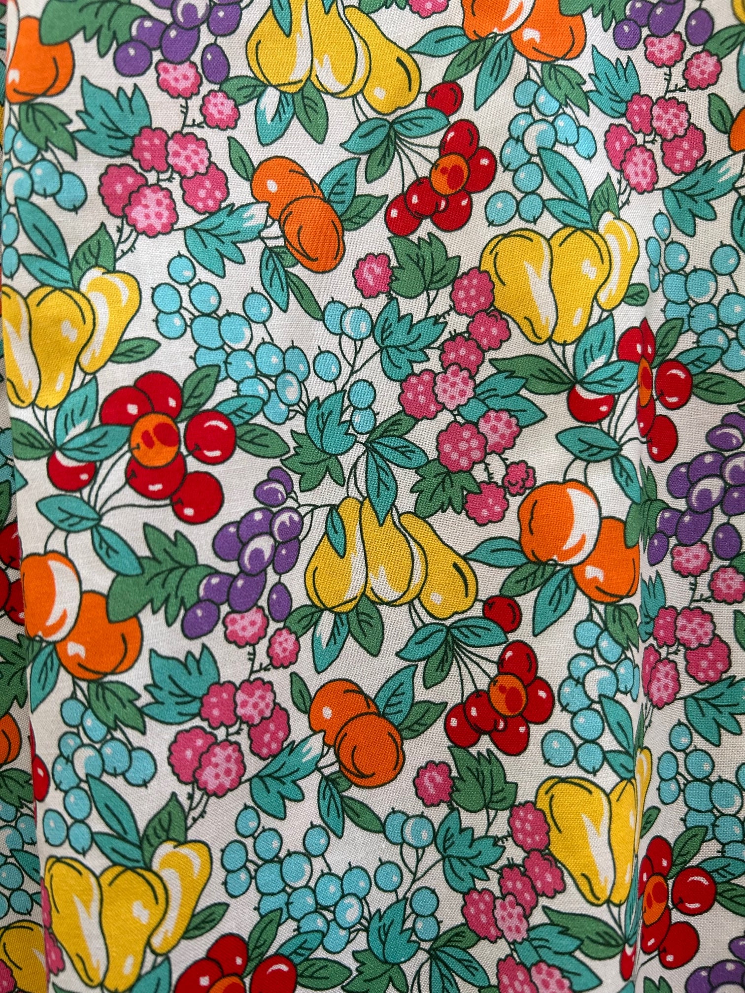 a close up of fabric of farmers market skater skirt