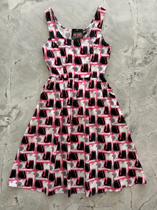 a flat lay of the cats fit and flare dress