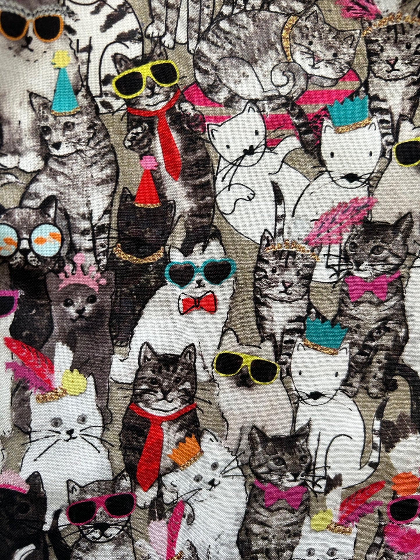 a close up of the fabric of the cool cats shorter length fit & flare dress 