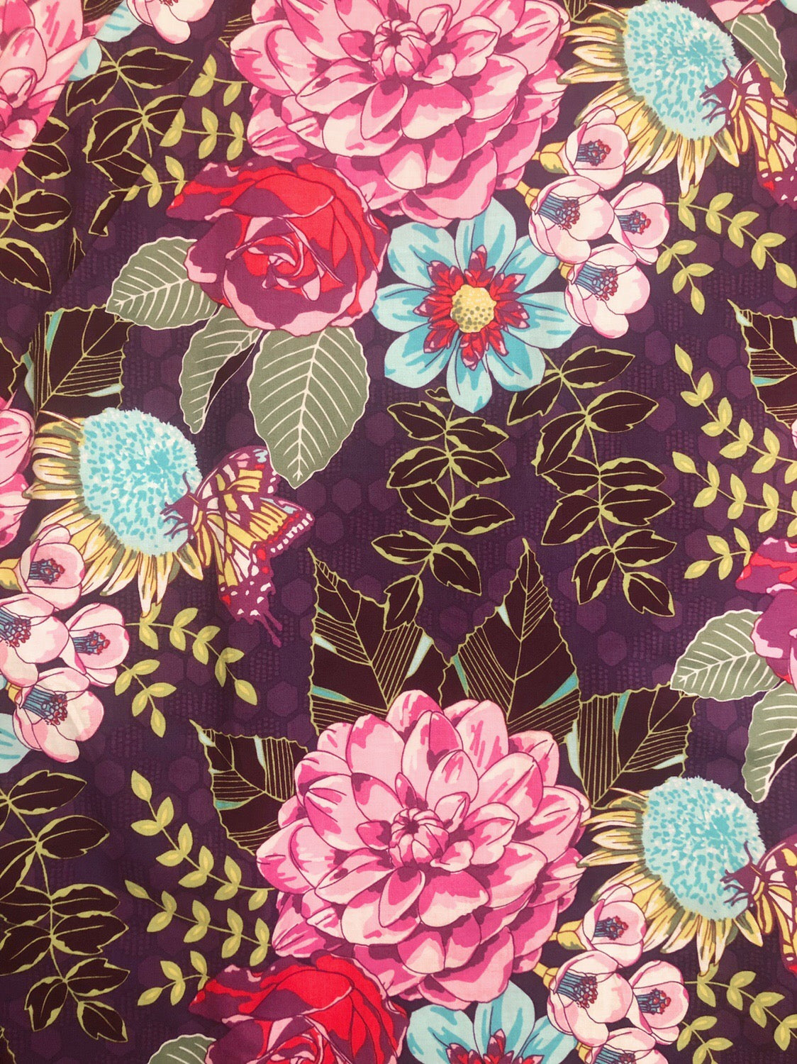 colorful flowers on purple background