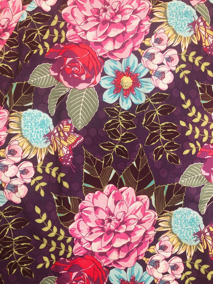 colorful flowers on purple background