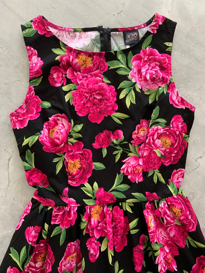 4860 Fuchsia Floral Vintage Dress - XS only, 1 left!