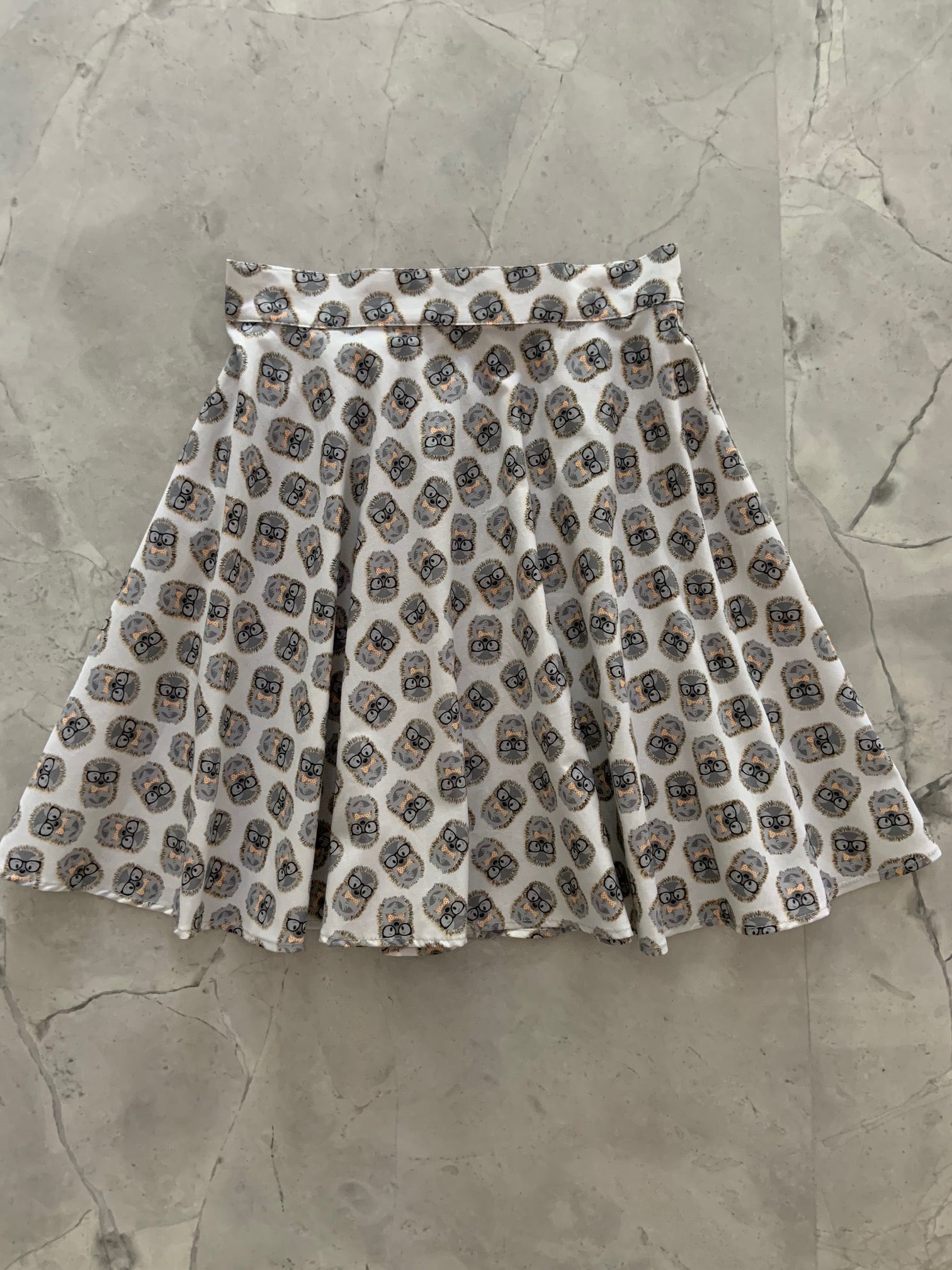 a flat lay of the hedgehog skater skirt