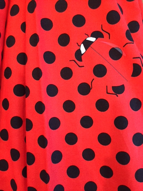 polka dot print with hidden ladybug red with black dots