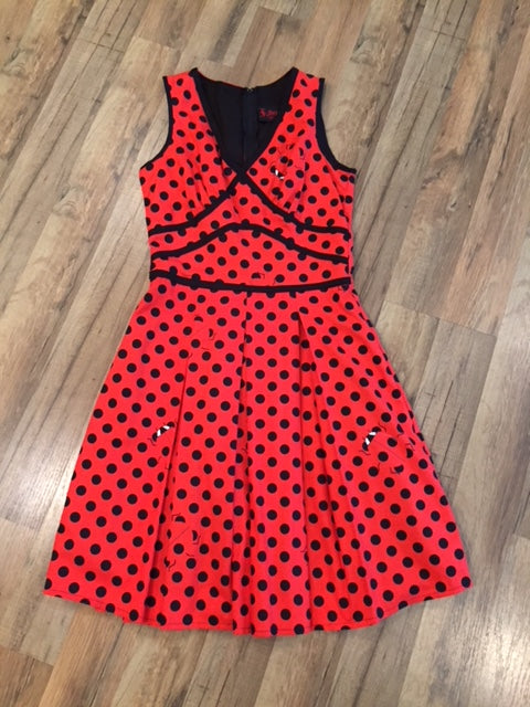 flat lay of ladybug dress