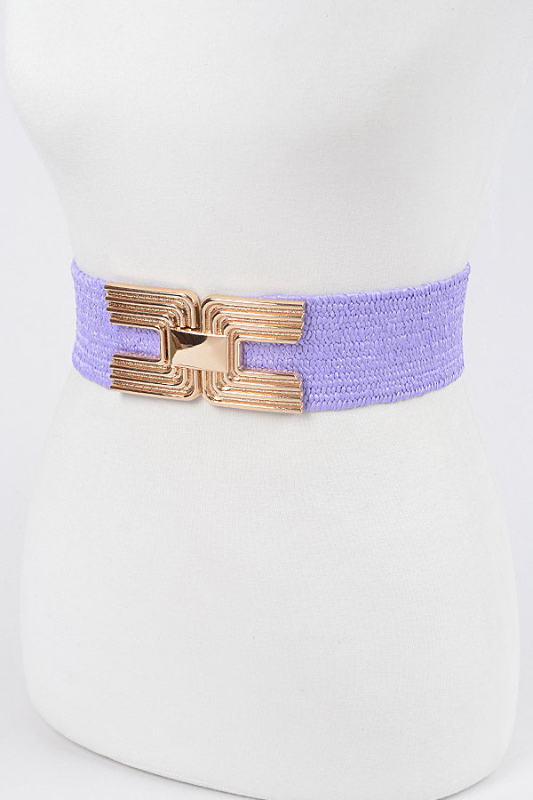 Retro Faux Straw Stretch Belt - available in multiple colors