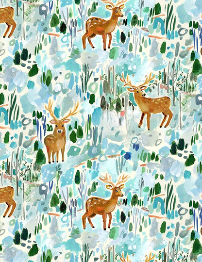 a close up of fabric of elizabeth dress in reindeer