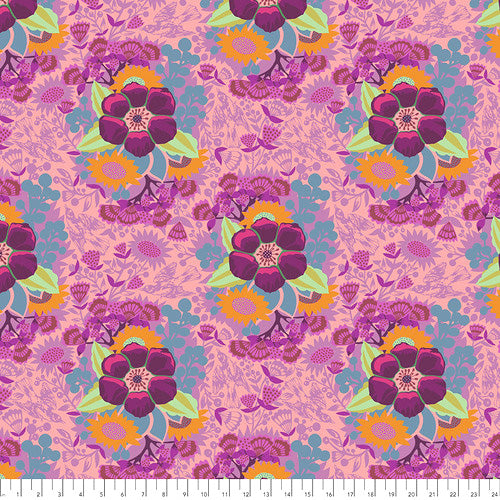 dark and light purple floral pattern on lilac background