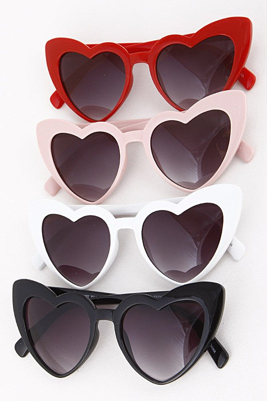 heart sunglasses in various colors