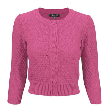 flat lay of pink waffle cardigan
