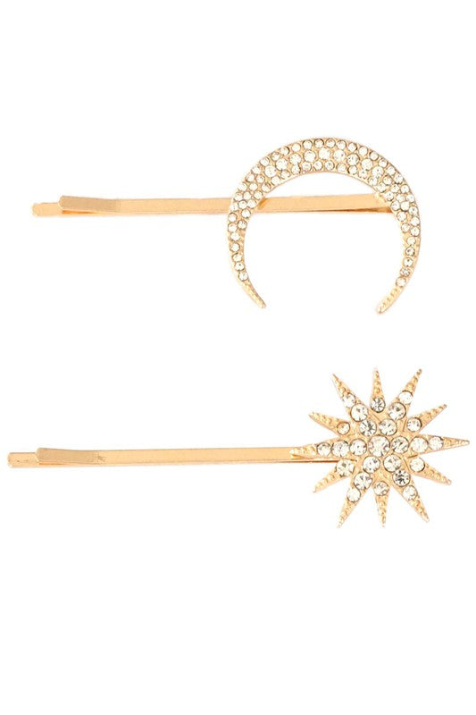 Moon & Star Hair Pin Set